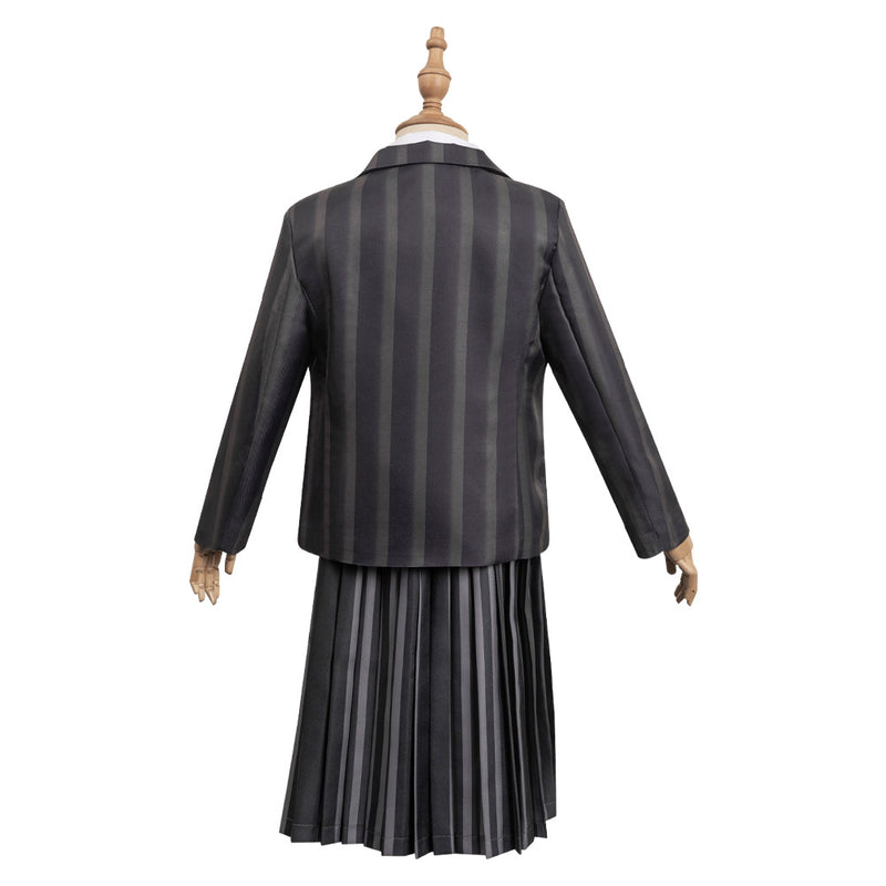 Kids Children Wednesday Addams Cosplay Costume Outfits Halloween Carnival Party Suit