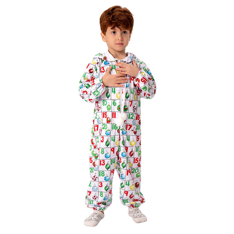 [Full In stock] Kids Christmas Costume: Printed Cosplay Costume Jumpsuit Outift Halloween Carnival Suit BoysKidsCostume