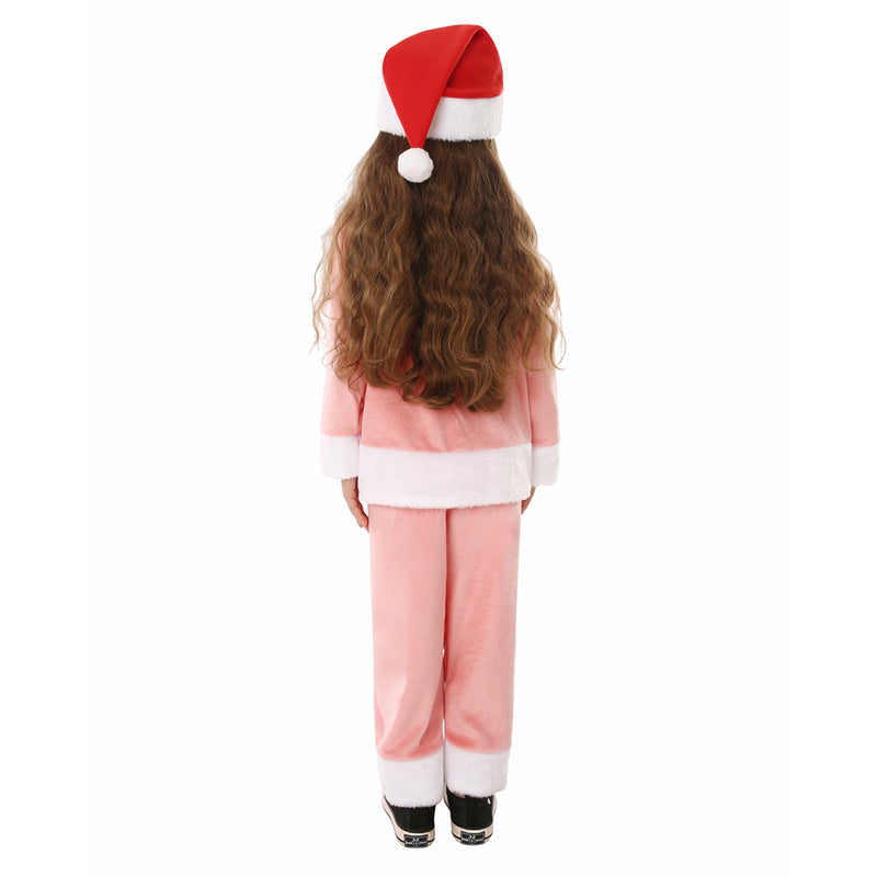 Kids Christmas Pink Sleepwear Cosplay Costume Outfits Halloween Carnival Suit