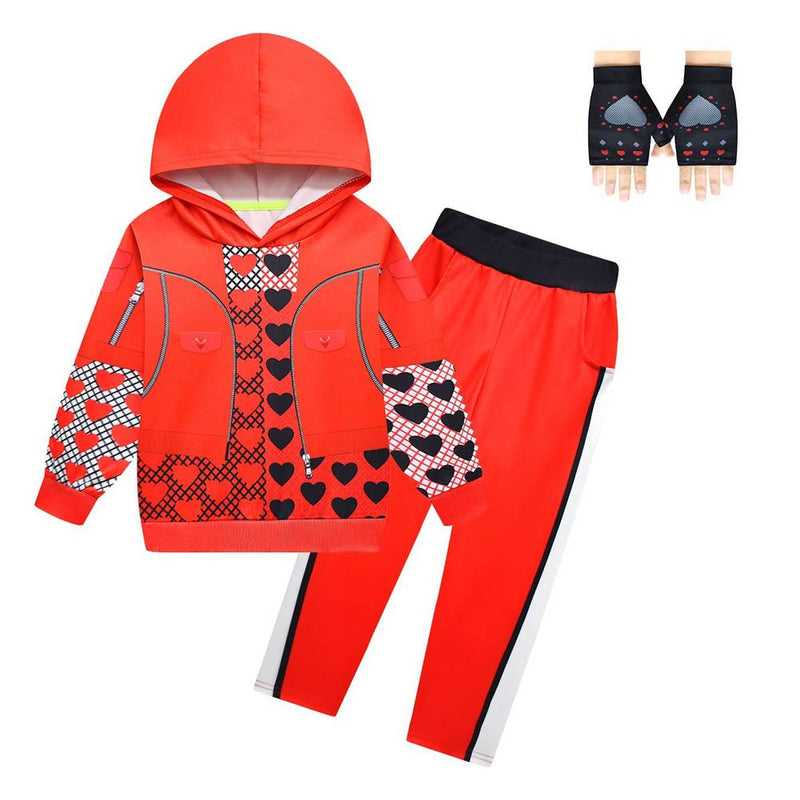 Kids Descendants Red Cosplay Costume Outfits Halloween Carnival Suit