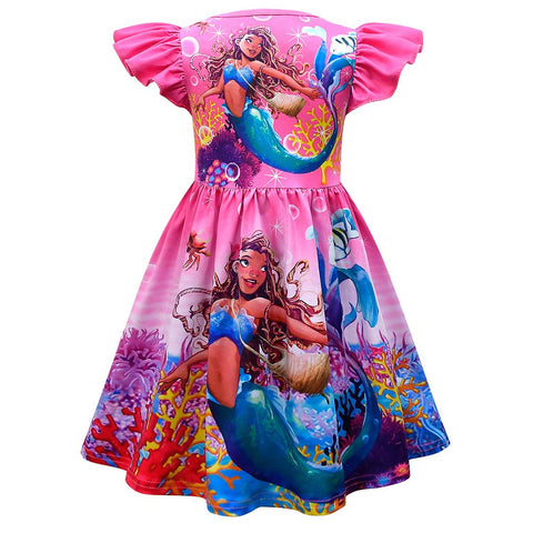 Kids Girls Ariel Cosplay Costume Outfits Fantasia Halloween Carnival Party Disguise Suit