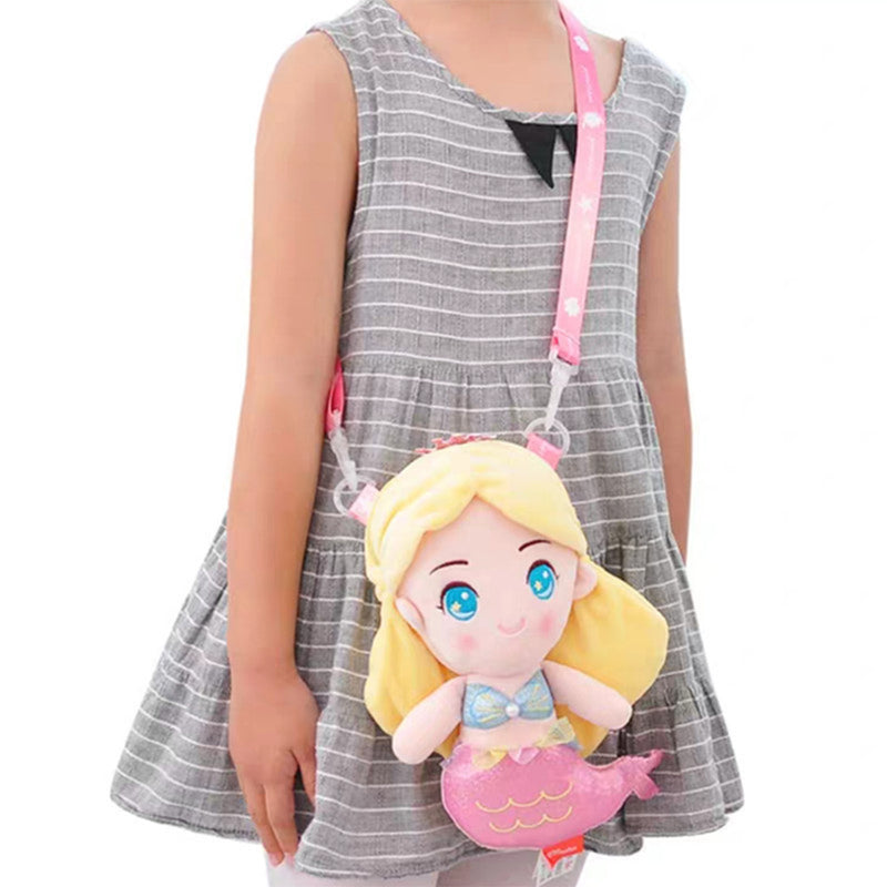 Kids Girls Ariel Cosplay Shoulder Bag Crossbody Bags School Bag Plush Toy Gifts