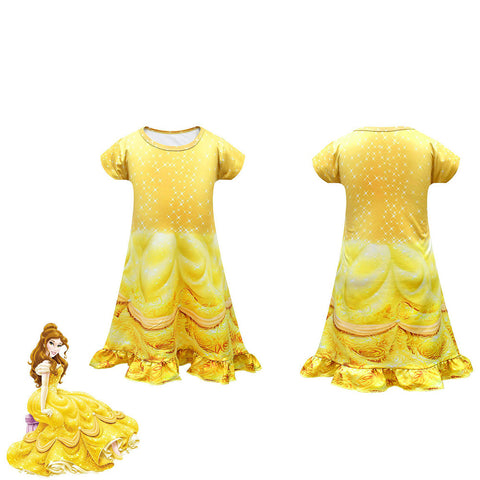 Kids Girls Beauty and the Beast Belle Cosplay Costume Outfits Halloween Carnival Suit
