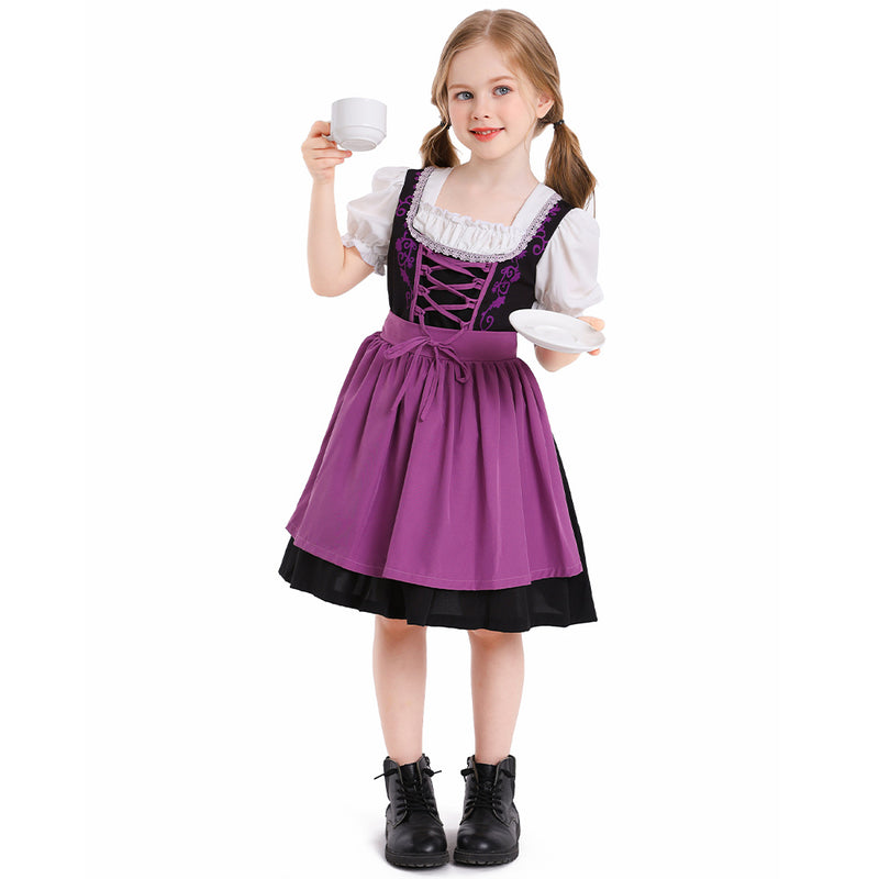 Kids Girls Beer Festival maid dress Cosplay Costume Outfits Halloween Carnival Suit