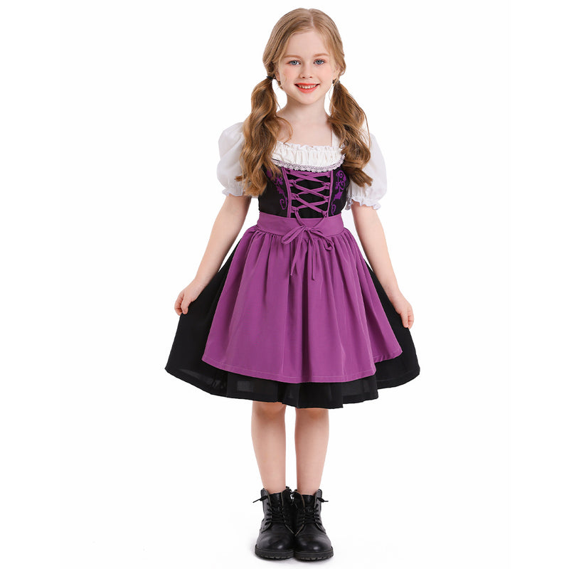 Kids Girls Beer Festival maid dress Cosplay Costume Outfits Halloween Carnival Suit