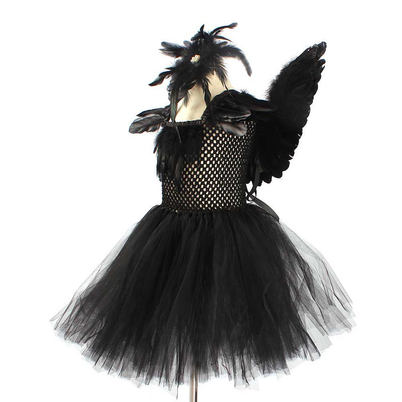 Kids Girls Black Swan  Cosplay Costume Dress  Outfits Halloween Carnival Party Suit