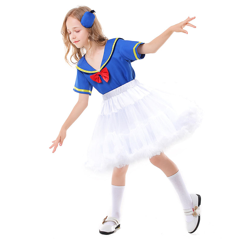 Kids Girls Cartoon Duck Cosplay Costume Tutu Dress Outfits Halloween Carnival Suit