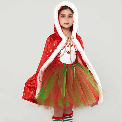 Kids Girls Christmas Cosplay Costume Tutu Dress Outfits Halloween Carnival Party Suit