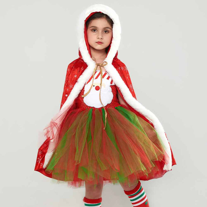 Kids Girls Christmas Cosplay Costume Tutu Dress Outfits Halloween Carnival Party Suit