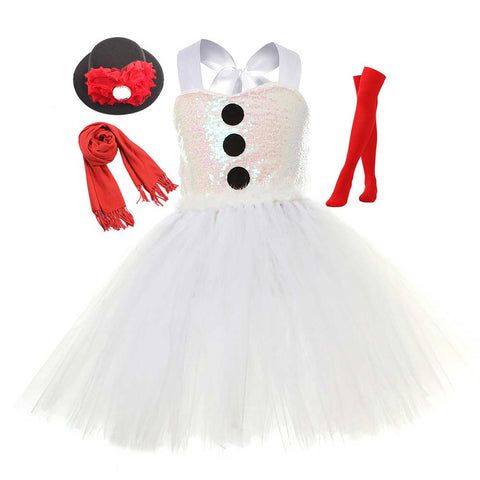 Kids Girls Christmas Snowman Cosplay Costume Outfits Halloween Carnival Party Disguise Suit