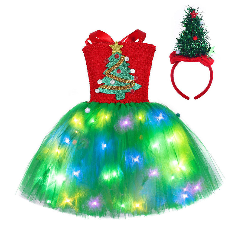 SeeCosplay Kids Girls Christmas TUTU Dress Christmas Tree Cosplay Costume Outfits