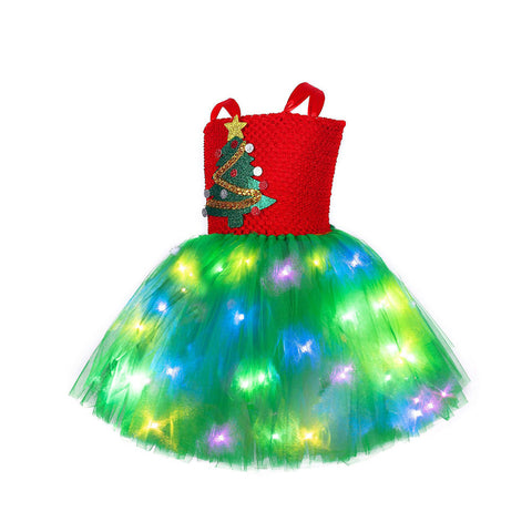SeeCosplay Kids Girls Christmas TUTU Dress Christmas Tree Cosplay Costume Outfits GirlKidsCostume