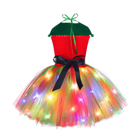 SeeCosplay Kids Girls Christmas TUTU Dress ELF Cosplay Costume Outfits Christmas Carnival Suit GirlKidsCostume
