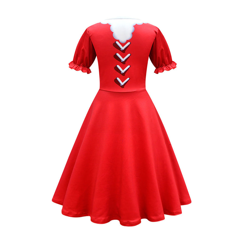 Kids Girls Disenchanted Gisele Cosplay Costume Christmas Red Dress Outfits Halloween Carnival Suit