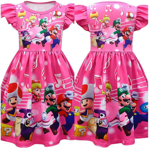 Kids Girls Peach  Cosplay Costume Dress Outfits Halloween Carnival Party Disguise Suit