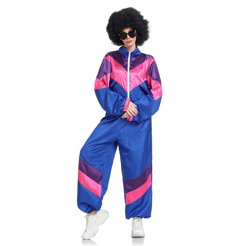 Kids Girls retro hip-hop disco Cosplay Costume Sportwear Jacket Pants Outfits Halloween Carnival Suit