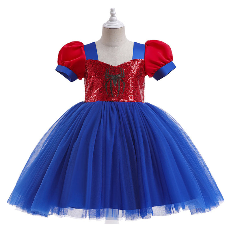 Kids Girls Spiderman Coaplay Tutu Dress Outfits Halloween Carnival Suit