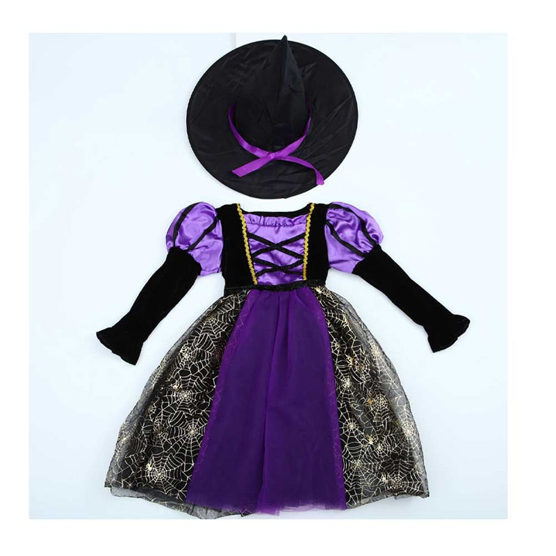 Kids Girls witch Cosplay Costume  Dress Outfits Halloween Carnival Suit