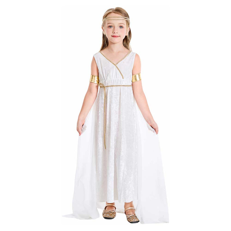 Kids Greek Statue of Liberty Cosplay Costume Outfits Halloween Carnival Suit