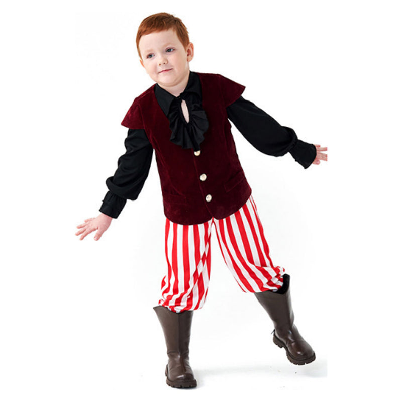 Kids medieval Pirate Knight Cosplay Costume Outfits Halloween Carnival Suit