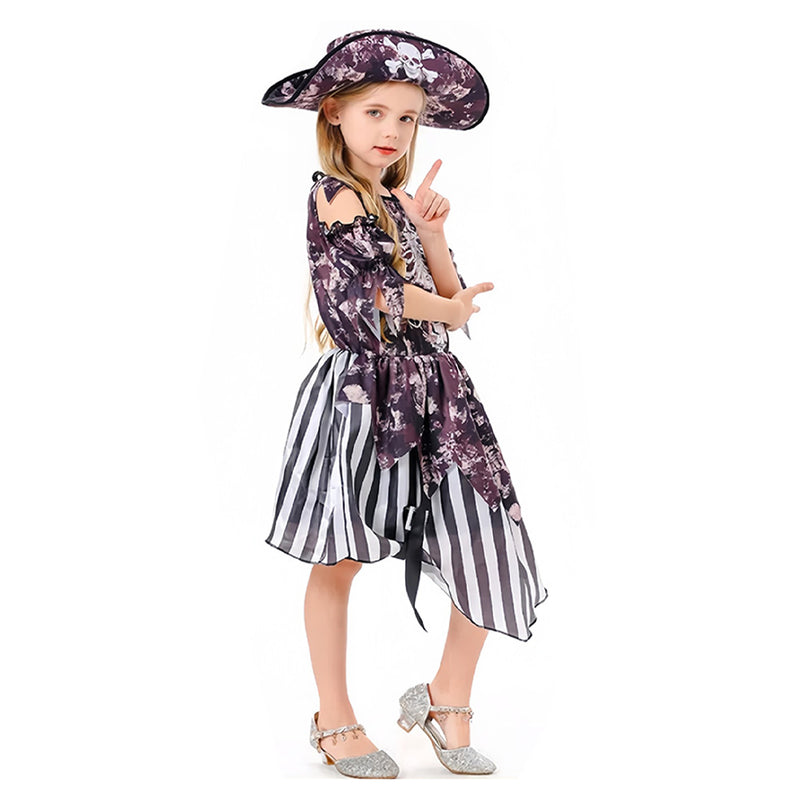 Kids Pirates Cosplay Costume Outfits Halloween Carnival Suit