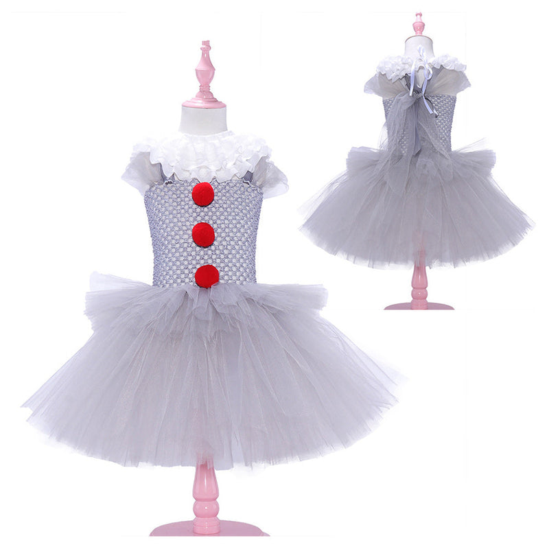 Seecosplay Purim costumes Kids Stephen King It Pennywise Cosplay Costume Tutu Dress Carnival Suit