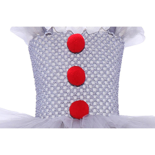 Kids Girls Stephen King It Pennywise Cosplay Costume Tutu Dress Suit