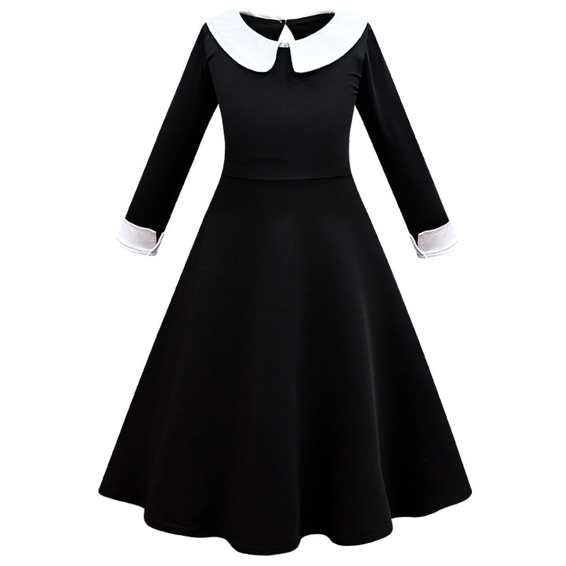 Kids Wednesday Addams Wednesday Cosplay Costume Dress Outfits Halloween Carnival Party Suit