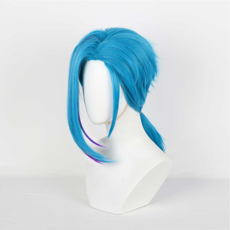 LoL Jinx Cosplay Wig Heat Resistant Synthetic Hair Carnival Halloween Party Props