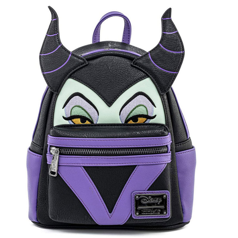 Maleficent Cosplay Backpack 3D Print School Bag Rucksack Travel PU Leather Bags Gift for Men Women