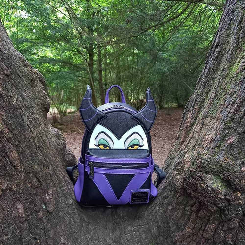 Maleficent Cosplay Backpack 3D Print School Bag Rucksack Travel PU Leather Bags Gift for Men Women