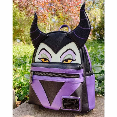 Maleficent Cosplay Backpack 3D Print School Bag Rucksack Travel PU Leather Bags Gift for Men Women