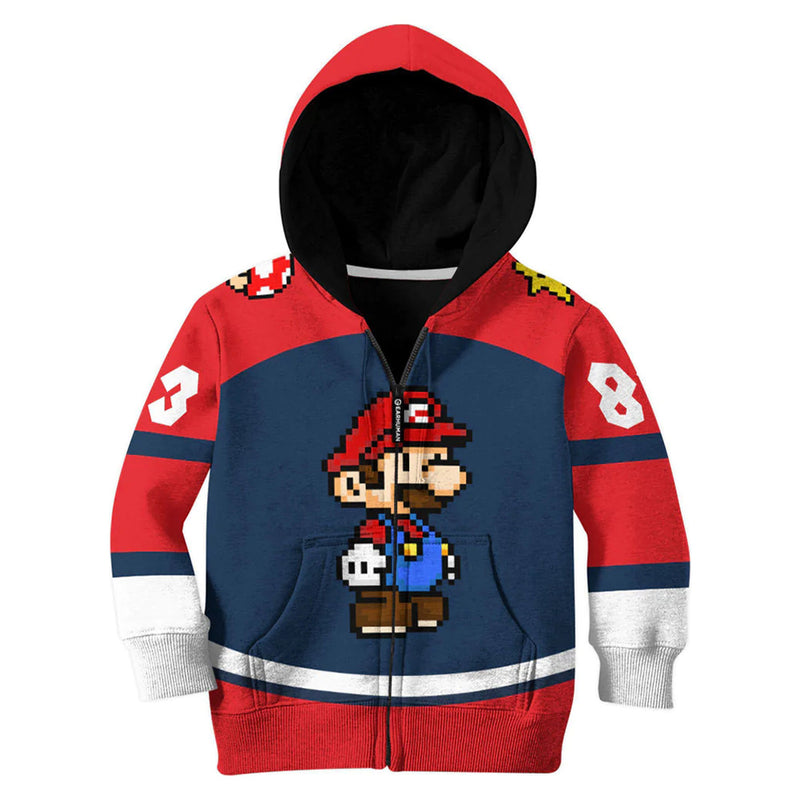 Mario Cosplay Hoodie 3D Printed Hooded Sweatshirt Kids Children Casual Streetwear Pullover