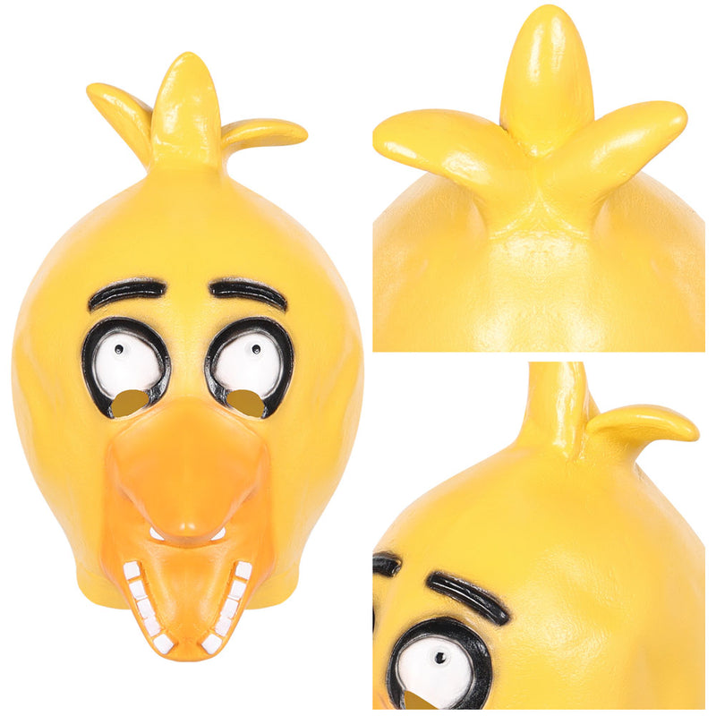 Mask Cosplay Latex Masks Helmet Masquerade Halloween Party Costume Props FNAF cosplay LATEX MASK Yellow Chicken Chica