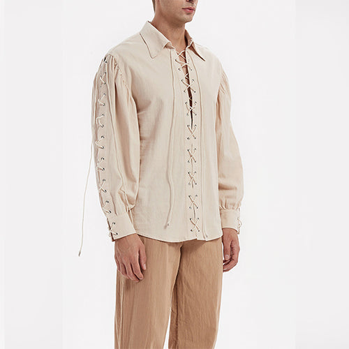 Medieval Gothic Punk Shirt Loose Top Cosplay Costume Halloween Carnival Party Suit Medieval Gothic Punk Shirt Top Cosplay Costume Halloween Carnival Party Suit