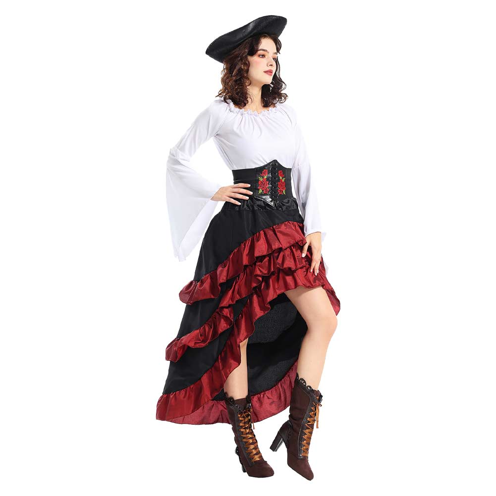 Gilet Cosplay Médiéval – Costume Pirate Ou Chevalier – Noir, Tissu, Taille Unique