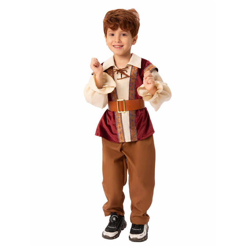 SeeCosplay Medieval Retro Vintage Kids Children Party Stage Performance Cosplay Brown Costume Halloween Carnival Suit