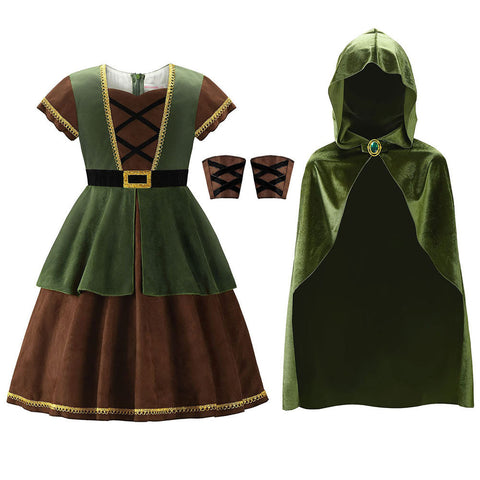 Purim costumes Medieval Velvet Archer Cosplay Costume Outfits Halloween Carnival Suit