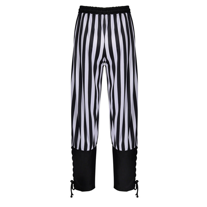 Medieval Vintage Stripe Strap Pirate Pants Cosplay Costume Outfits Halloween Carnival Suit