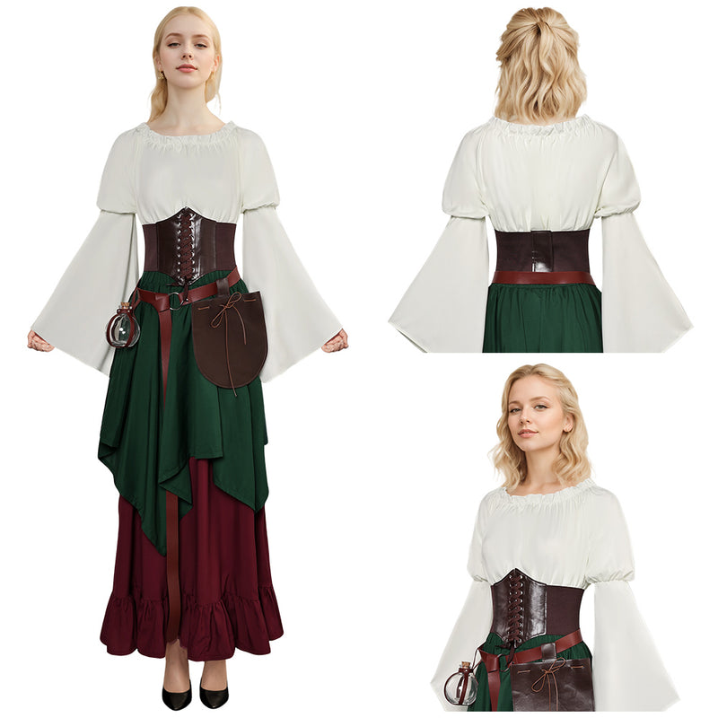 medieval women dress Cosplay Costume Outfits Halloween Carnival Suit