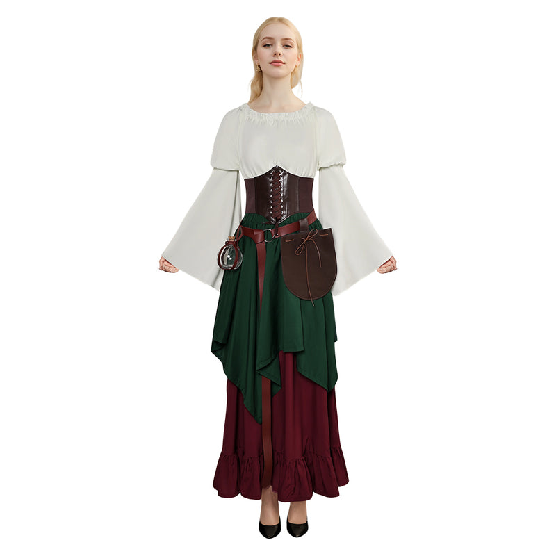 medieval women dress Cosplay Costume Outfits Halloween Carnival Suit