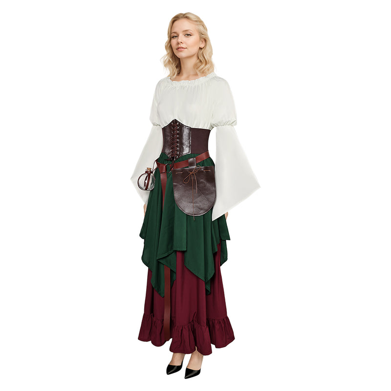 medieval women dress Cosplay Costume Outfits Halloween Carnival Suit