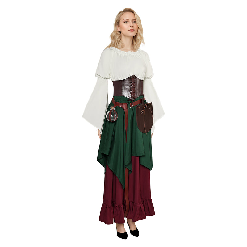 medieval women dress Cosplay Costume Outfits Halloween Carnival Suit