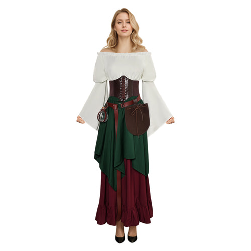 medieval women dress Cosplay Costume Outfits Halloween Carnival Suit