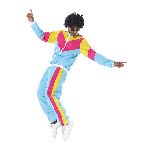 Men Retro Vintage hip-hop disco Cosplay Costume Jacket Pants Headband Sprotwear Outfits Halloween Carnival Suit
