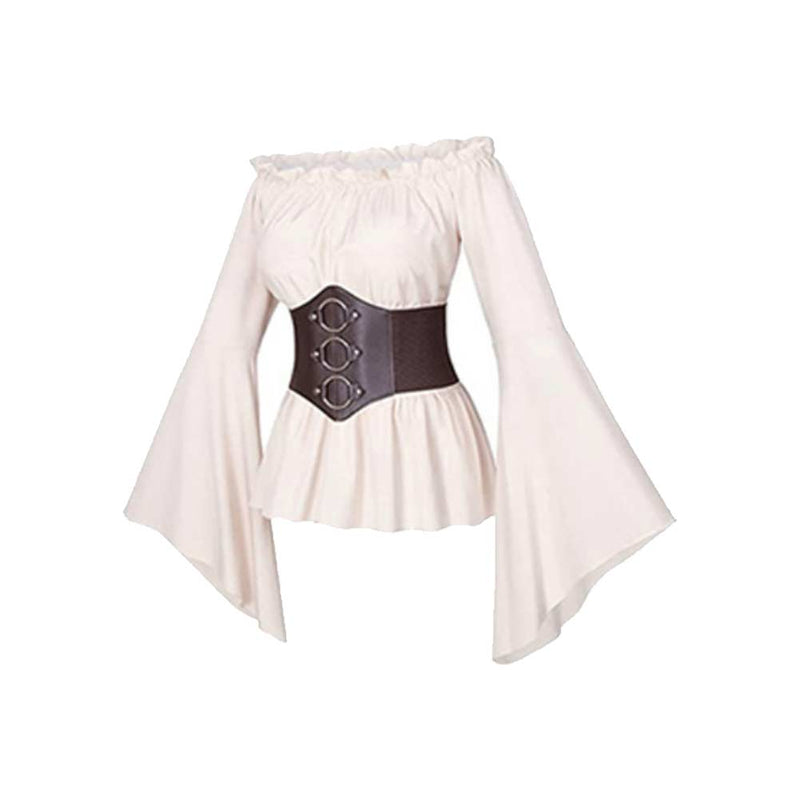 Middle Ages Renaissance long sleeved corset shirt Cosplay Costume Outfits Halloween Carnival Suit