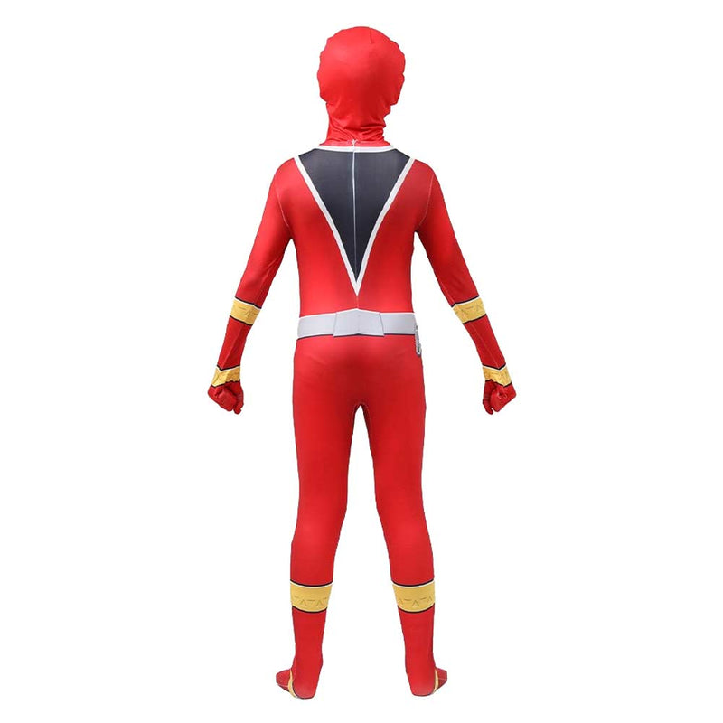 SeeCosplay Mighty Morphin Power Rangers Master Red Kids Kyoryu Sentai Zyuranger Cosplay Costume Jumpsuit Fancy Outfit Halloween Carnival Suit BoysKidsCostume