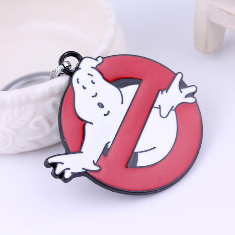 Movie Ghostbusters KeyChains Jewelry Metal Pendent Key Ring For Car Backpack Halloween Accessories Prop Gift