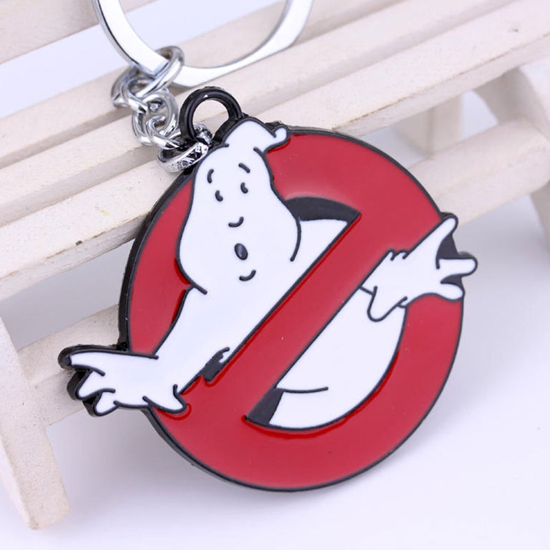 Movie Ghostbusters KeyChains Jewelry Metal Pendent Key Ring For Car Backpack Halloween Accessories Prop Gift