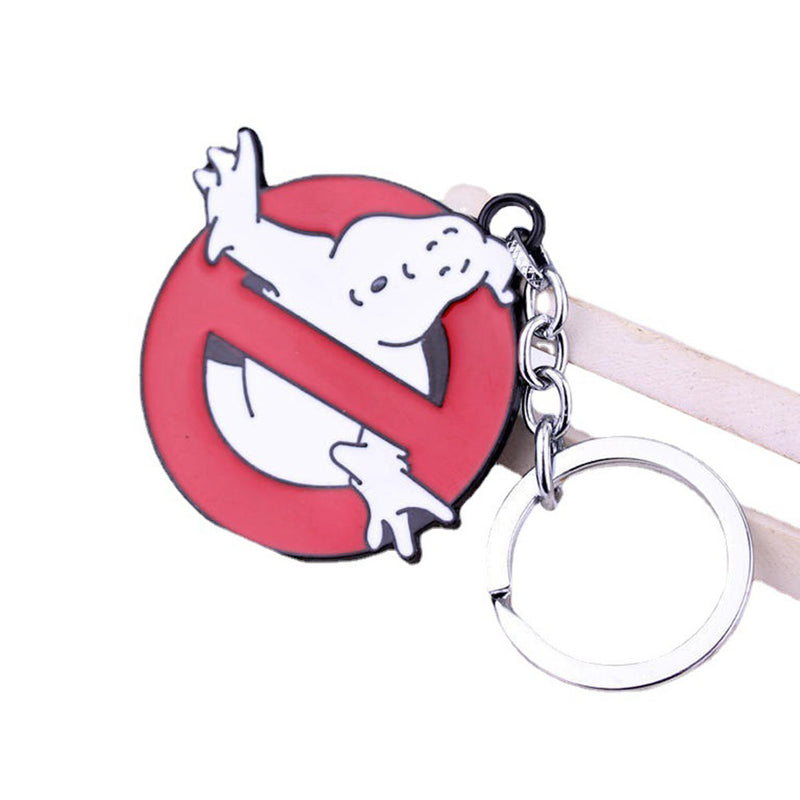 Movie Ghostbusters KeyChains Jewelry Metal Pendent Key Ring For Car Backpack Halloween Accessories Prop Gift